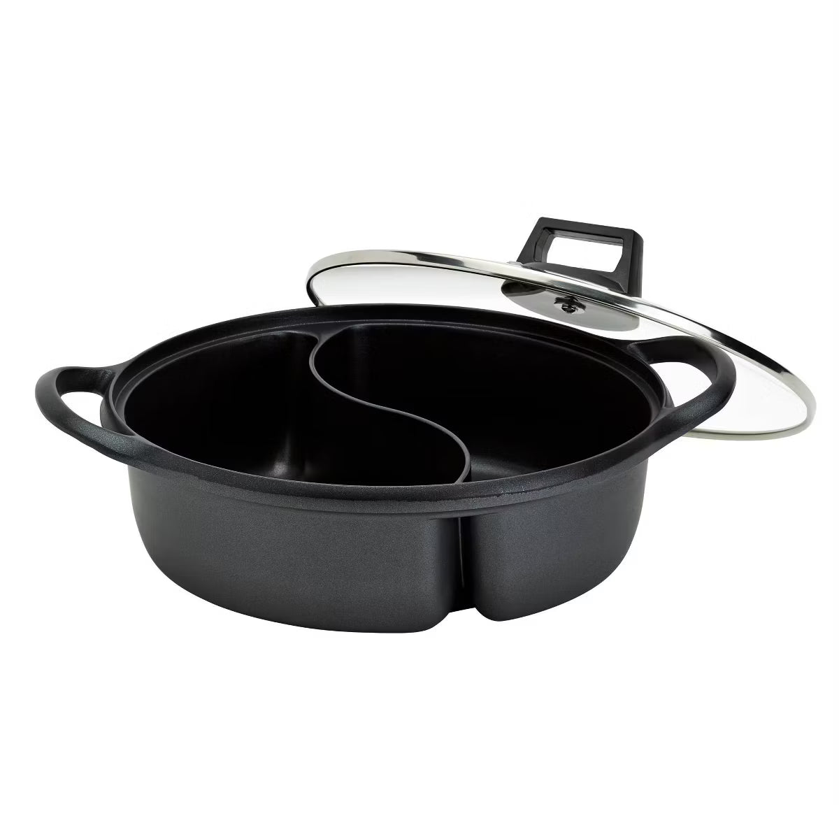 Tagine Pot – 12" 2-Section Covered Hotpot – Black