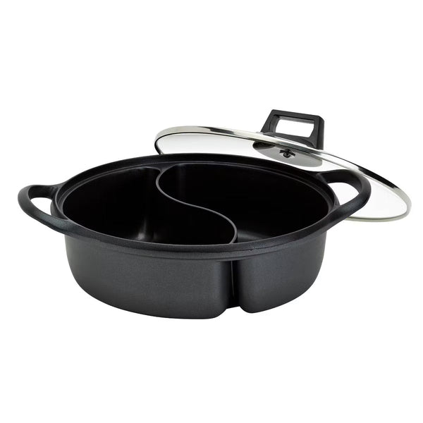 Tagine Pot – 12" 2-Section Covered Hotpot – Black