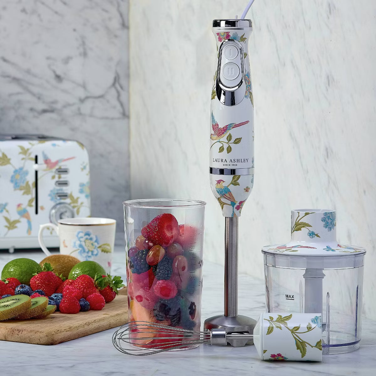 Immersion Blender – Hand Blender Rose: 500W, 2 Speeds, Plastic, 23.6 Volume – White