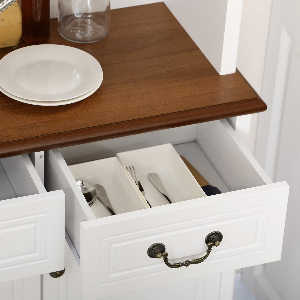 Storage Cabinet – Culinvaro Kitchen Hutch Storage Cabinet with Antique Details