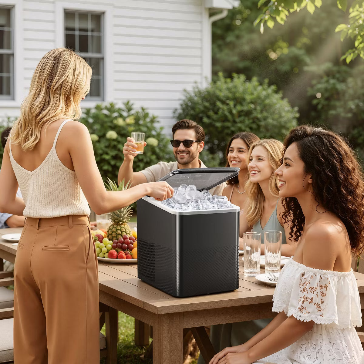Ice Maker – Portable Bullet Ice Machine with Self Cleaning – Gray