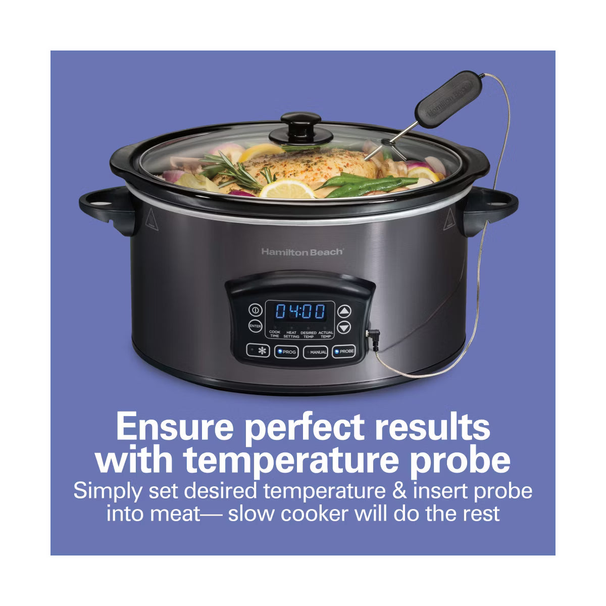 Slow Cooker – 6Qt Probe Slowcooker 33768 – Gray