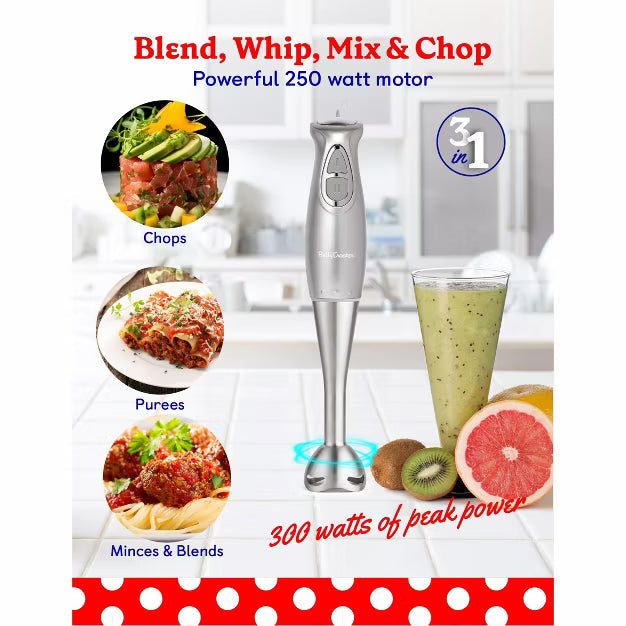Immersion Blender – Blender, 2-Speed Hand Mixer with Blade – Stainless Steel