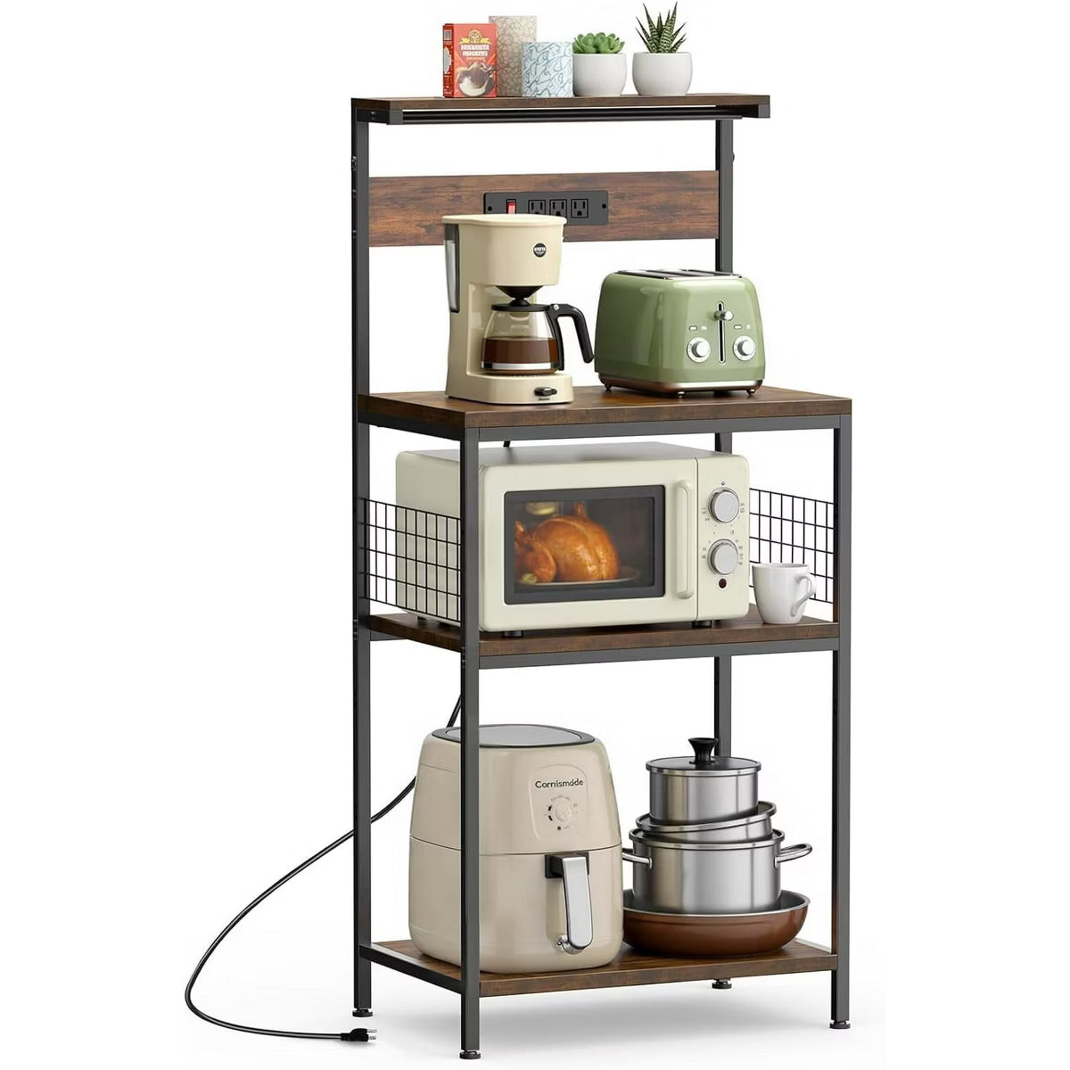 Baking Rack – Culinvaro 3-Tier Kitchen Baking Rack – Heavy-Duty Steel Microwave Oven Stand