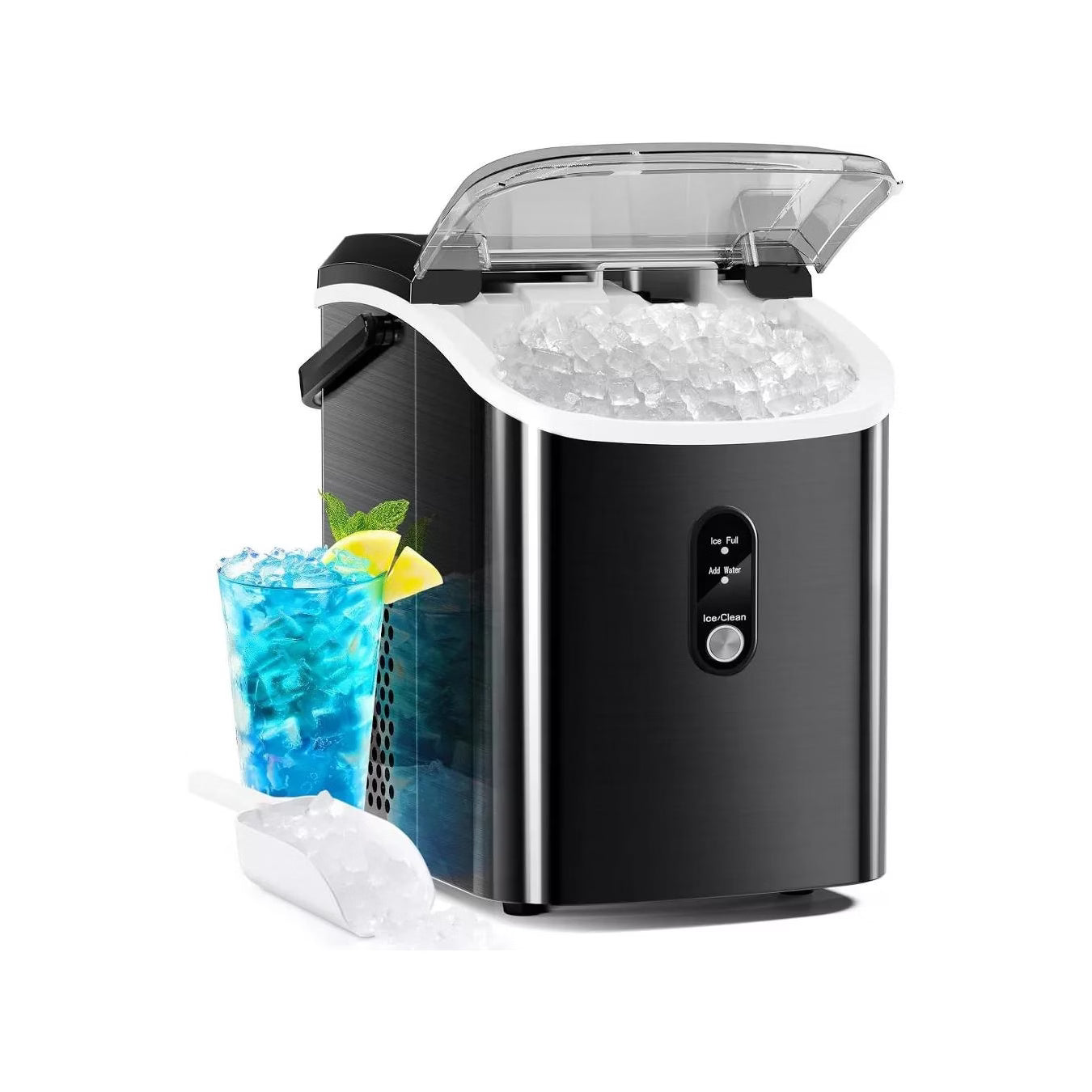 Ice Maker – ce Maker, Soft Chewable Ice, 35 lbs/Day – Black