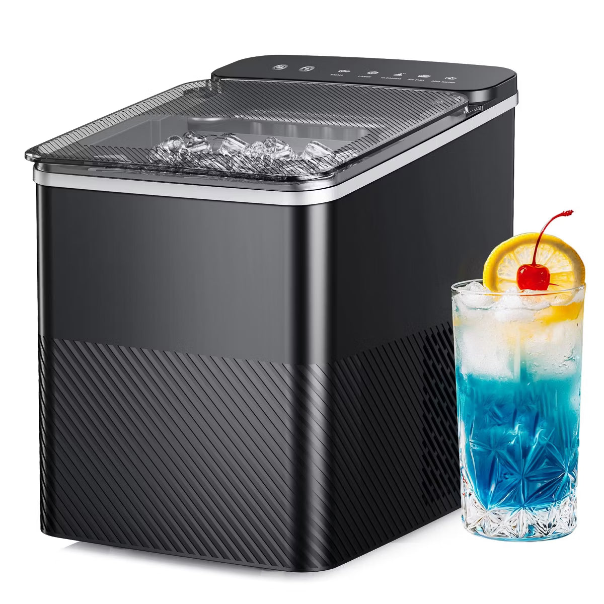 Ice Maker – Portable Bullet Ice Machine with Self Cleaning – Black