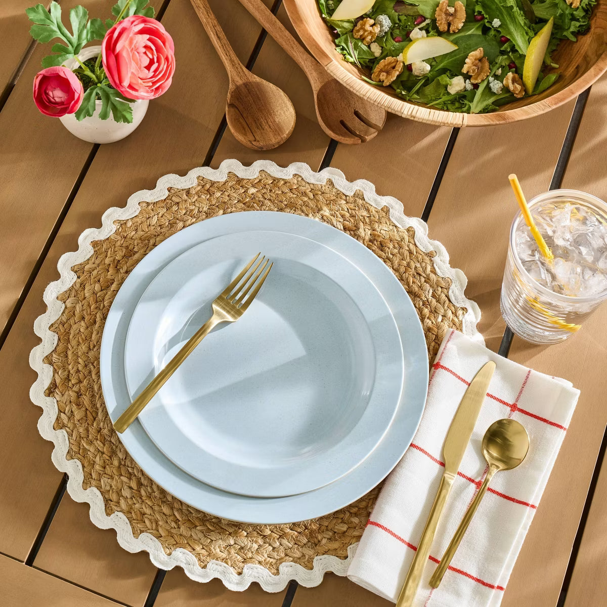 Salad Plate – Culinvaro 9.25" Melamine Salad Plate Peace Blue