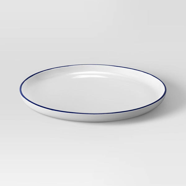 Plate – 10.5" Stoneware Dinner Plate Rim – White