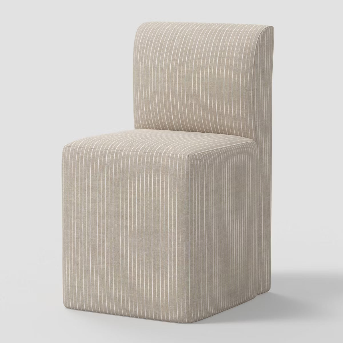 Amelia Fully Upholstered Dining Chair in Pinstripe