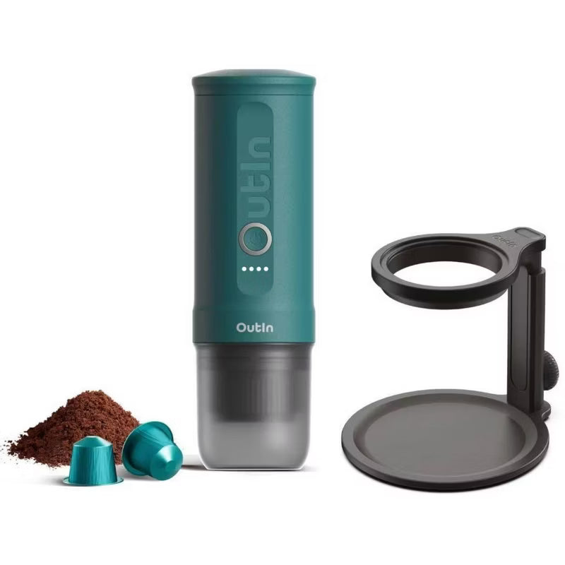 Nano Portable Electric Espresso Machine with Universal Coffee Stand – Teal