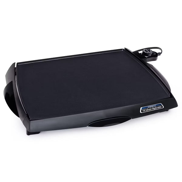 Electric Griddle – ilt 'n Drain Electric BigGriddle with Nonstick Ceramic Cooking Surface – Black