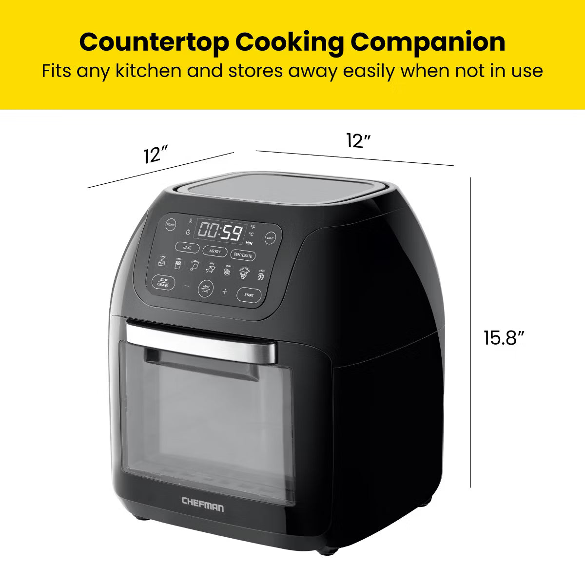 Air Fryer – Multifunctional Digital 10 Qt. Air Fryer+ Rotisserie, Fry – Black