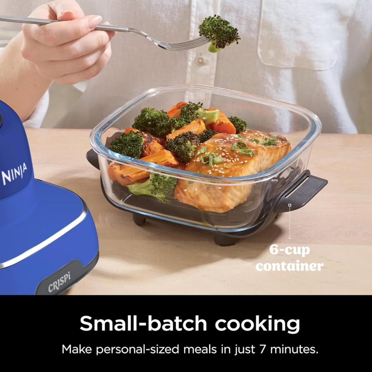 Air Fryer – CRISPi 5-in-1 Portable Glass Air Fry Cooking System – Blue