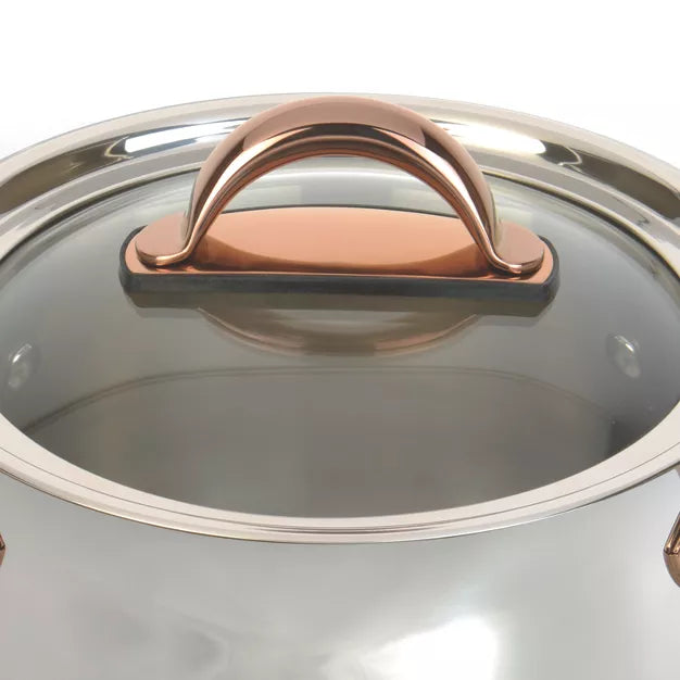 Cookware Set – Ouro 18/10 3Pc Set For One With Glass Lid – Stainless Steel