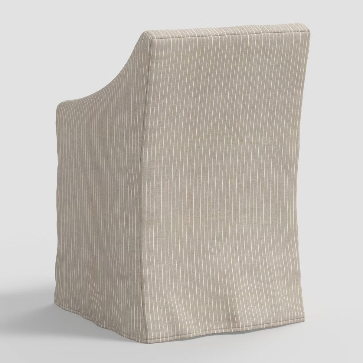Lucy Traditional Sloped Arm Slipcover Dining Chair in Pinstripe