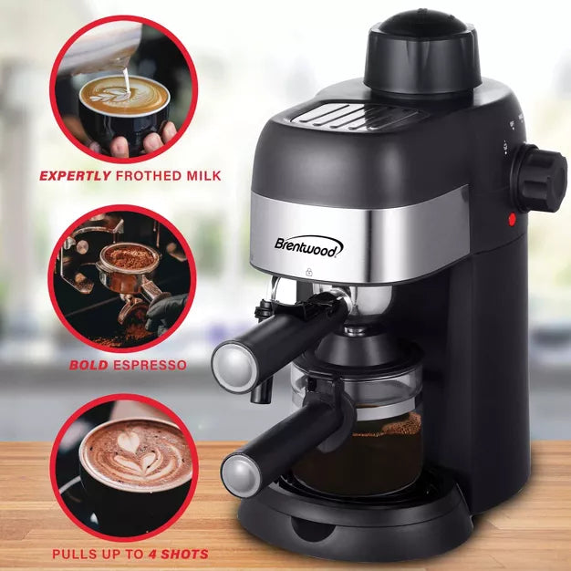 Cup Espresso and Cappuccino Maker Machine – Black