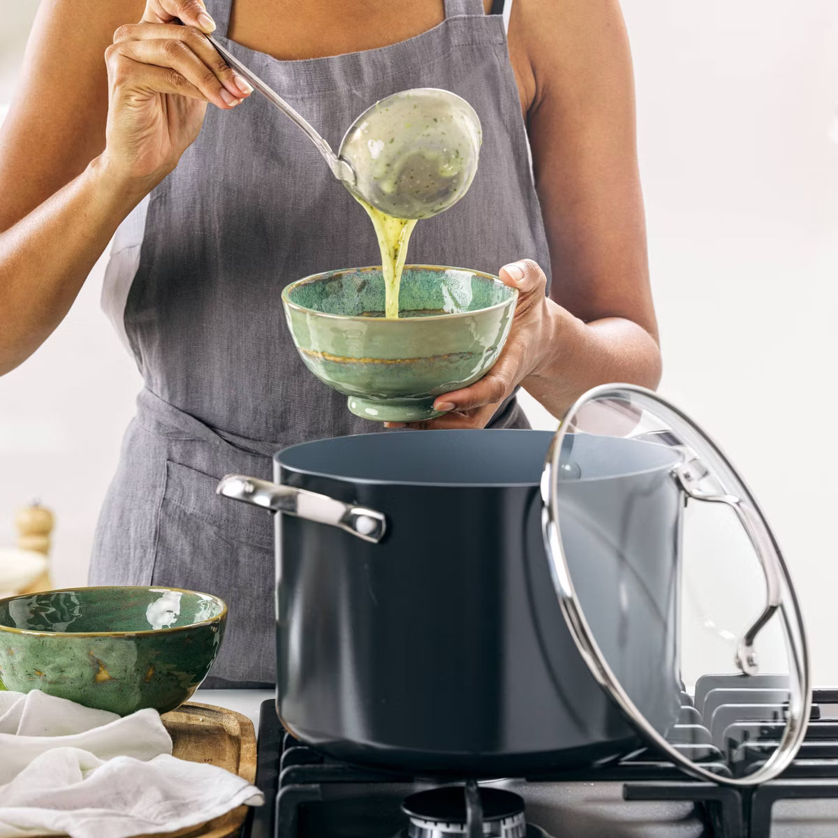 Stock Pot – Valencia Pro 8qt Ceramic Stockpot with Lid – Black