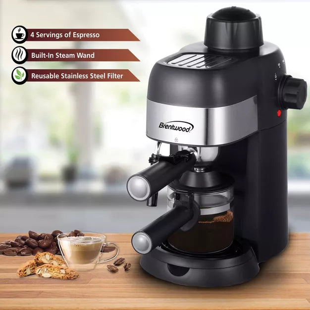Cup Espresso and Cappuccino Maker Machine – Black