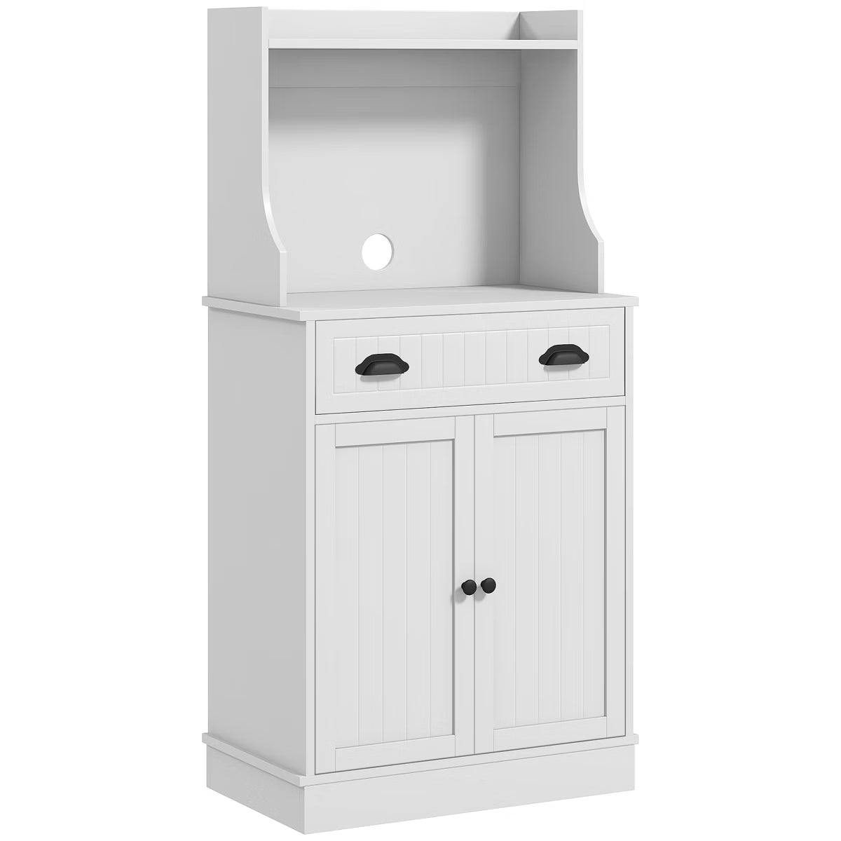 Microwave Cabinet – Culinvaro Microwave Cabinet with Drawer, Double Door Cabinet and Adjustable Shelf