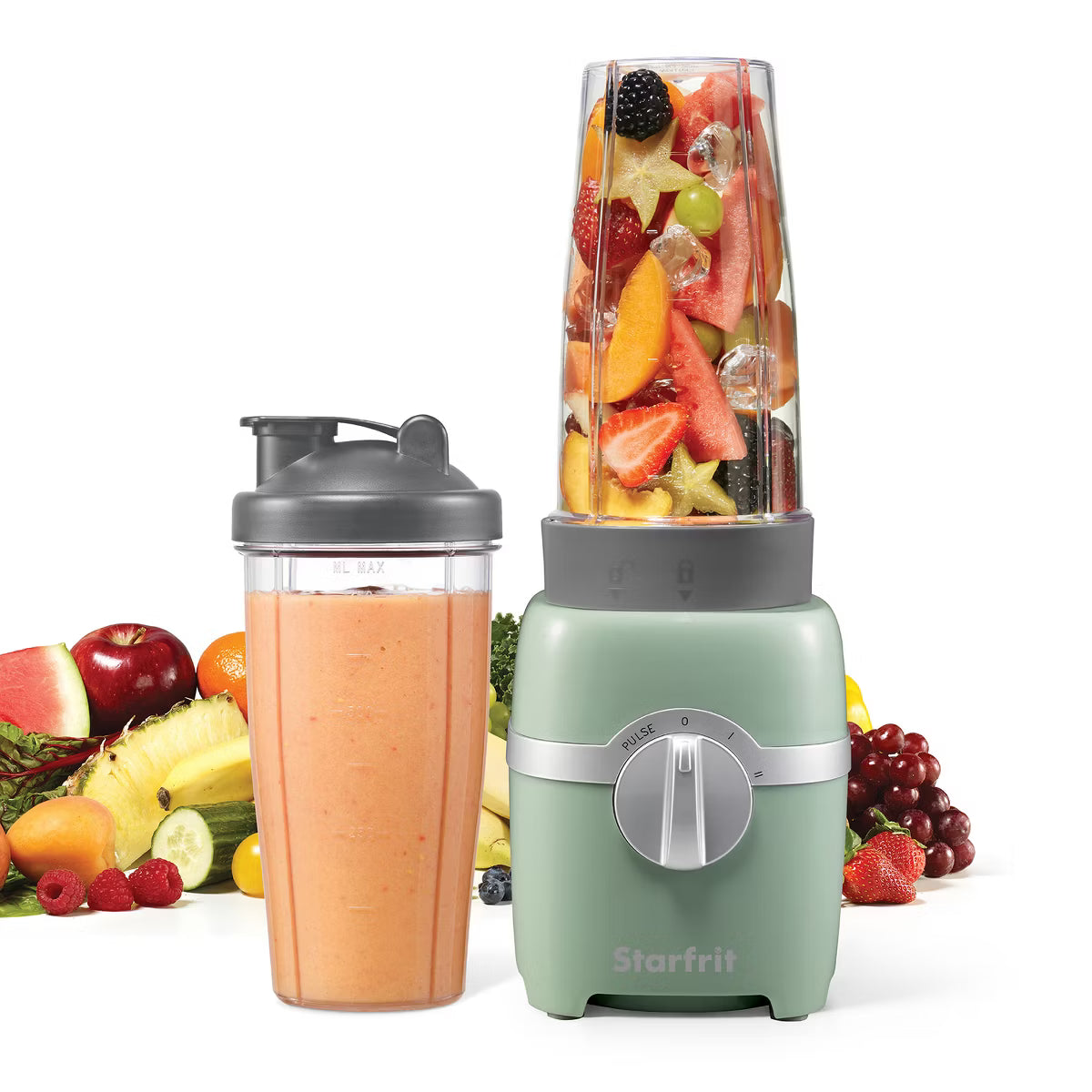 Personal Blender – Speed 300-Watt Electric Personal Blender with 2 Cups – Sage