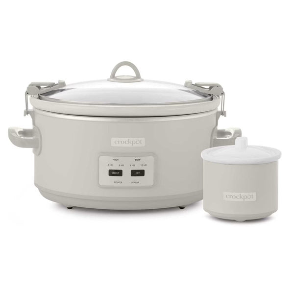 Slow Cooker – Designer Series 7qt Slow Cooker with Bonus Little Dipper Mushroom – White
