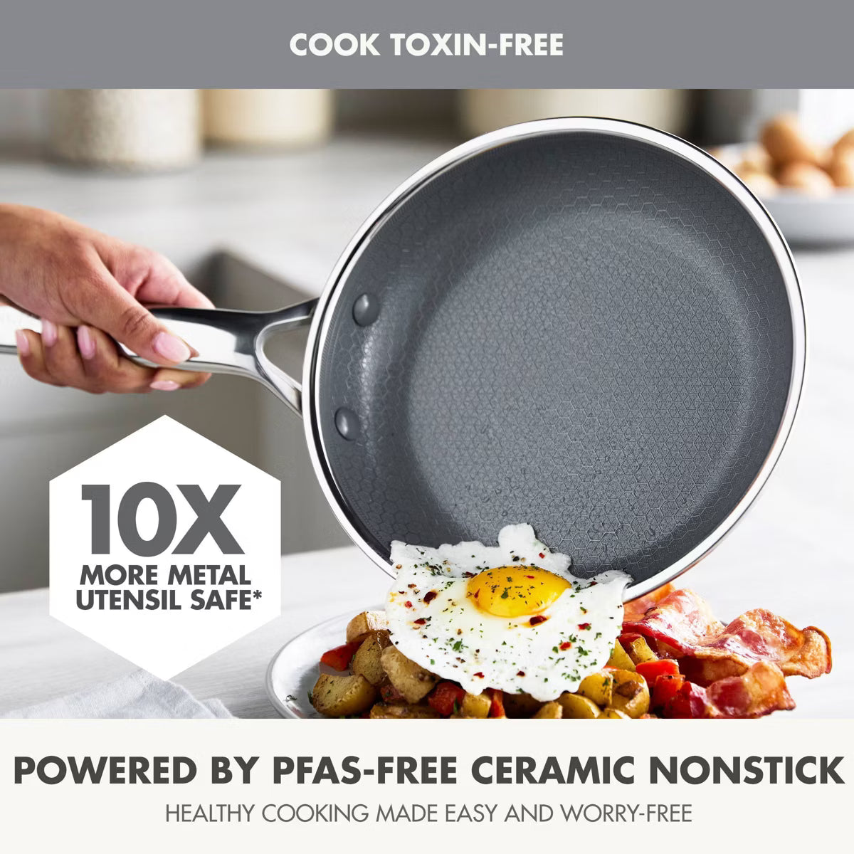 Cookware Set – 10pc Hybrid and Ceramic Nonstick Cookware Set – Geometric
