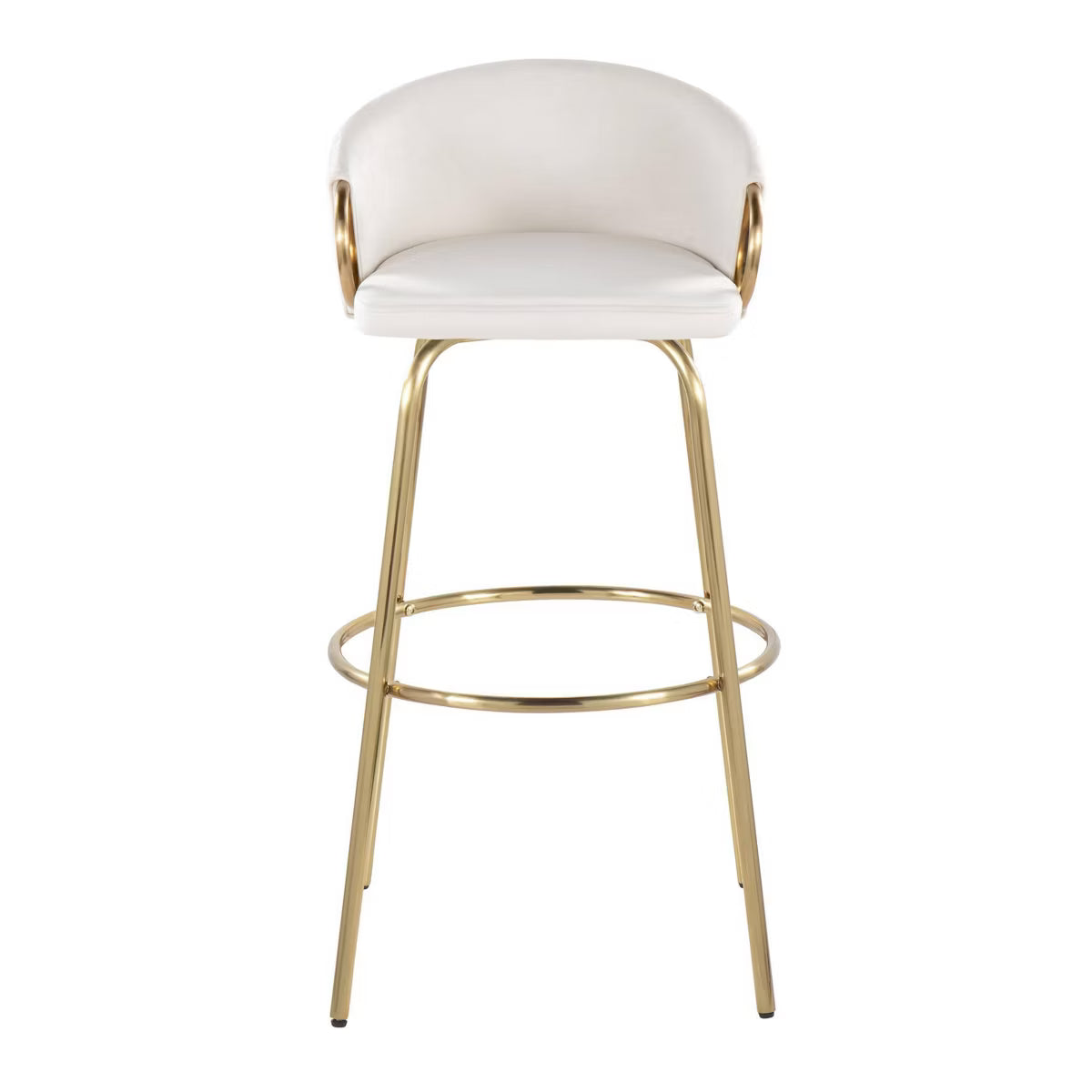 Set of 2 Claire Barstools Gold/Cream