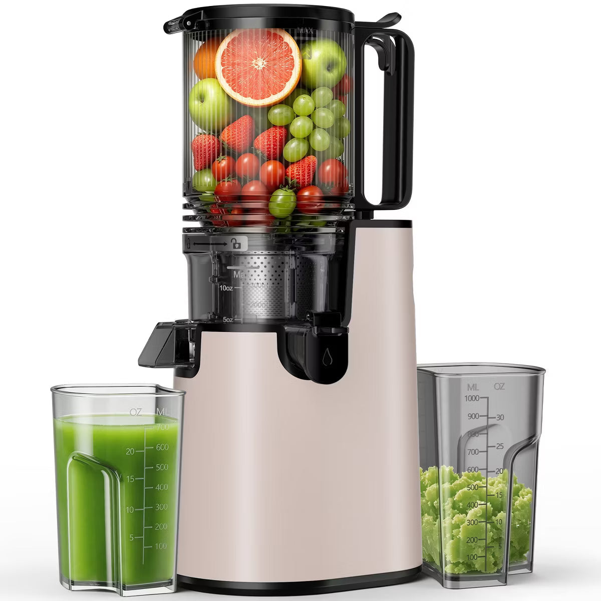 Juicer – Cold Press Juicer Professional Slow Masticating Juicer for Whole – Pink