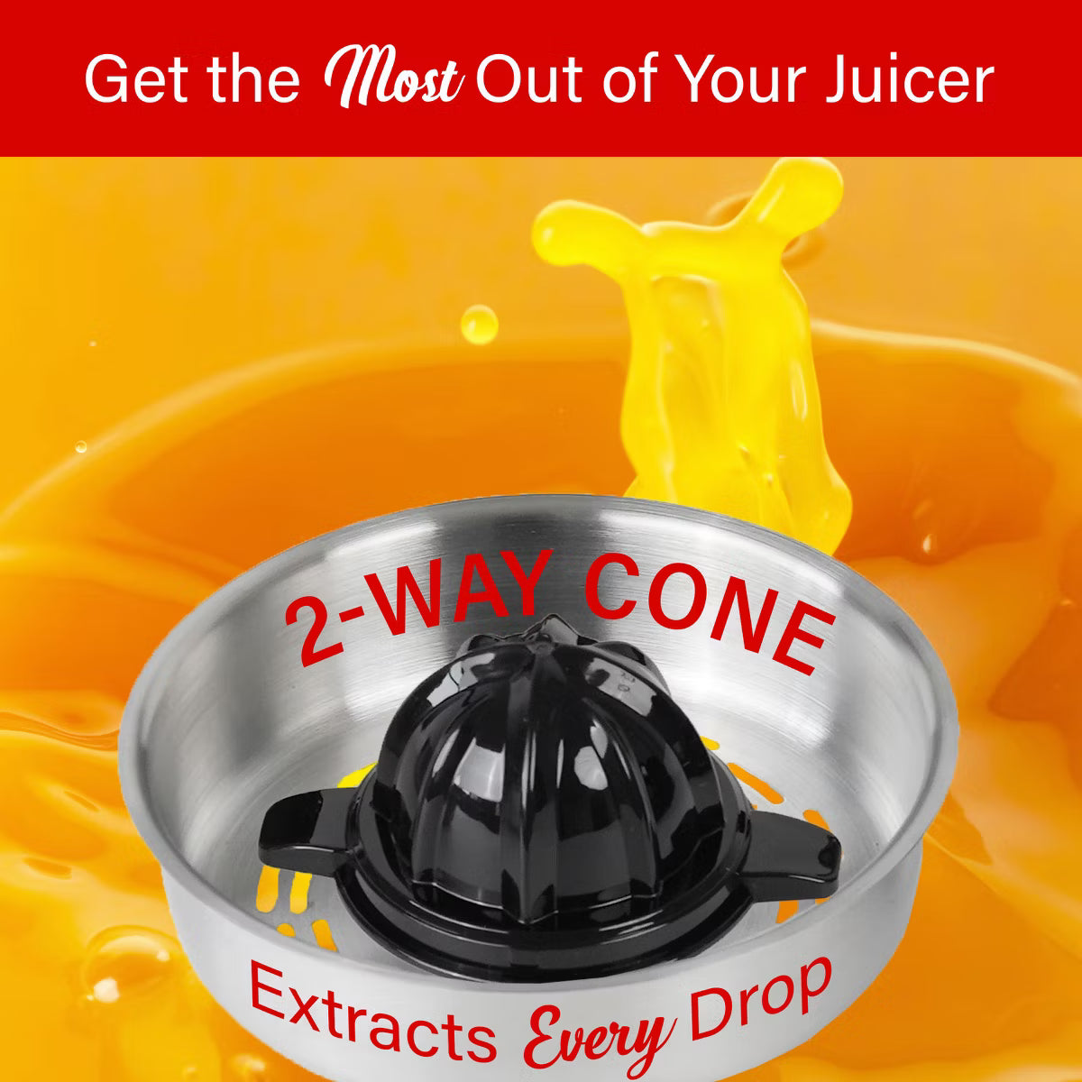 Juicer – 80-Watt 1-Speed Electric Citrus Juicer with Ergonomic Lever – White