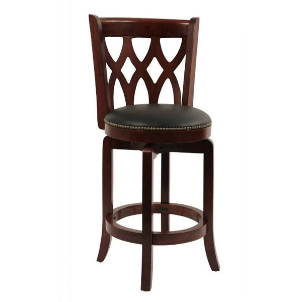 24" Cathedral Swivel Counter Height Barstool Dark Cherry Industries