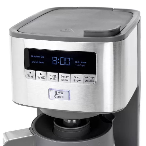 Drip Coffee Maker – 12 Cup Drip Coffee Maker with Adjustable Keep Warm Plate – Gray And Silver
