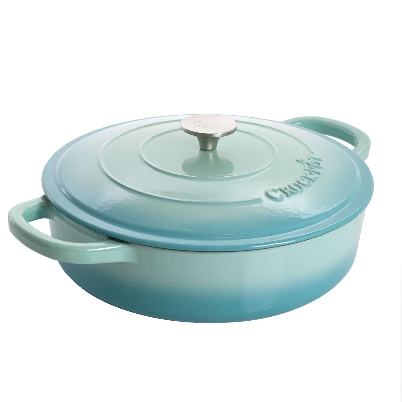 Dutch Oven – 5 Quart Artisan Enameled Cast Iron Braiser Pan – Blue
