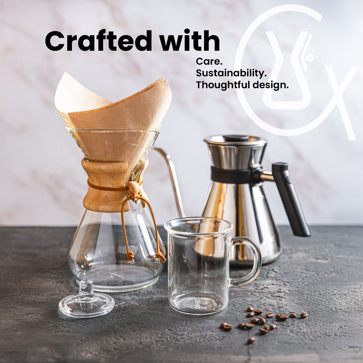 Coffee Maker – Culinvaro Pour-Over Glass Coffeemaker - Classic Series - 8-Cup