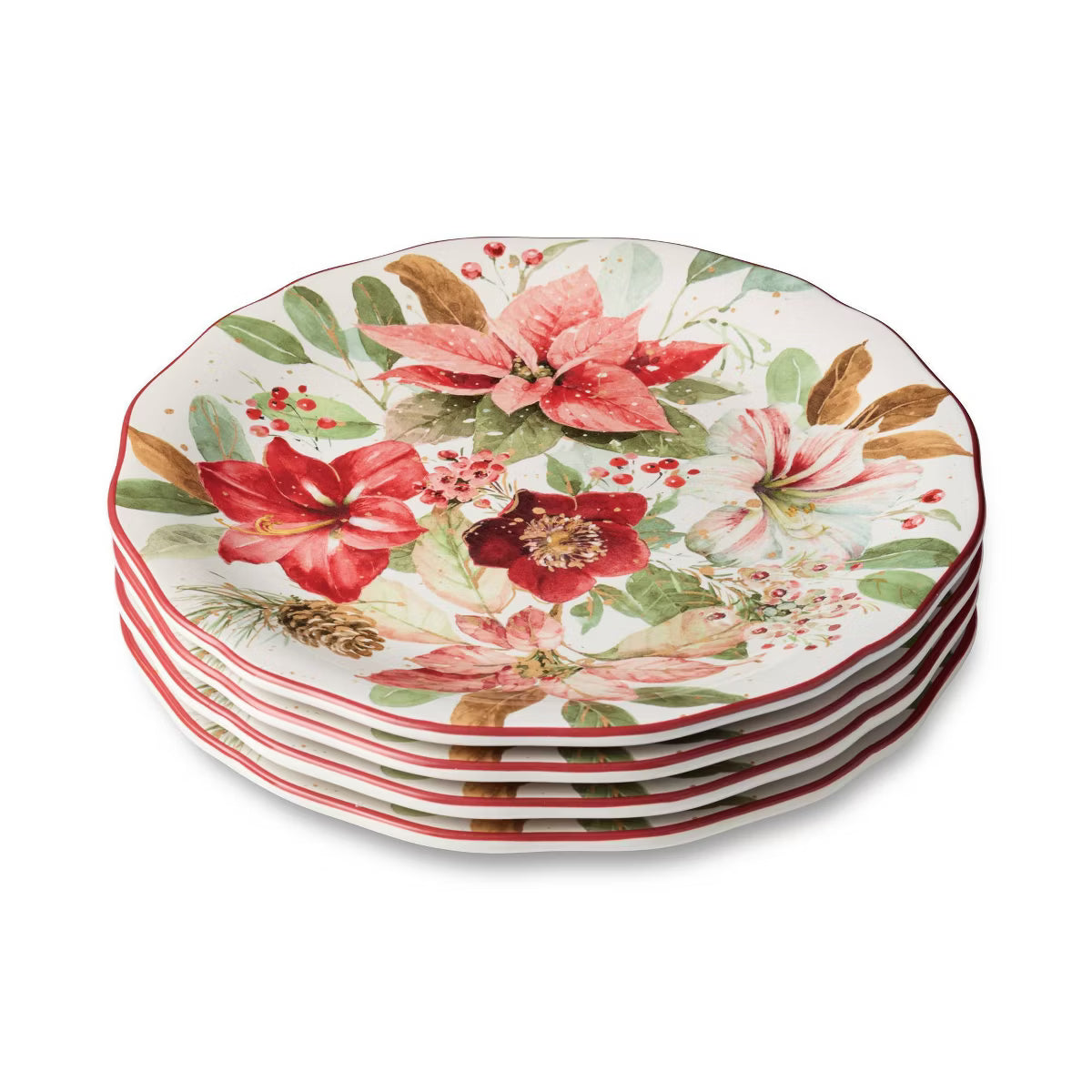 Dinner Plate – Culinvaro (Set of 4) 11" Winter Blooms Dinner Plates