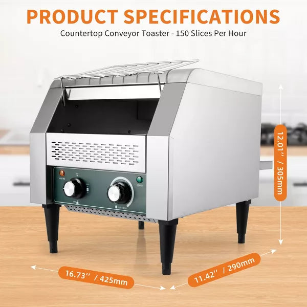 Toaster – Commercial Conveyor Toaster with 3 Toasting Modes – 1800W