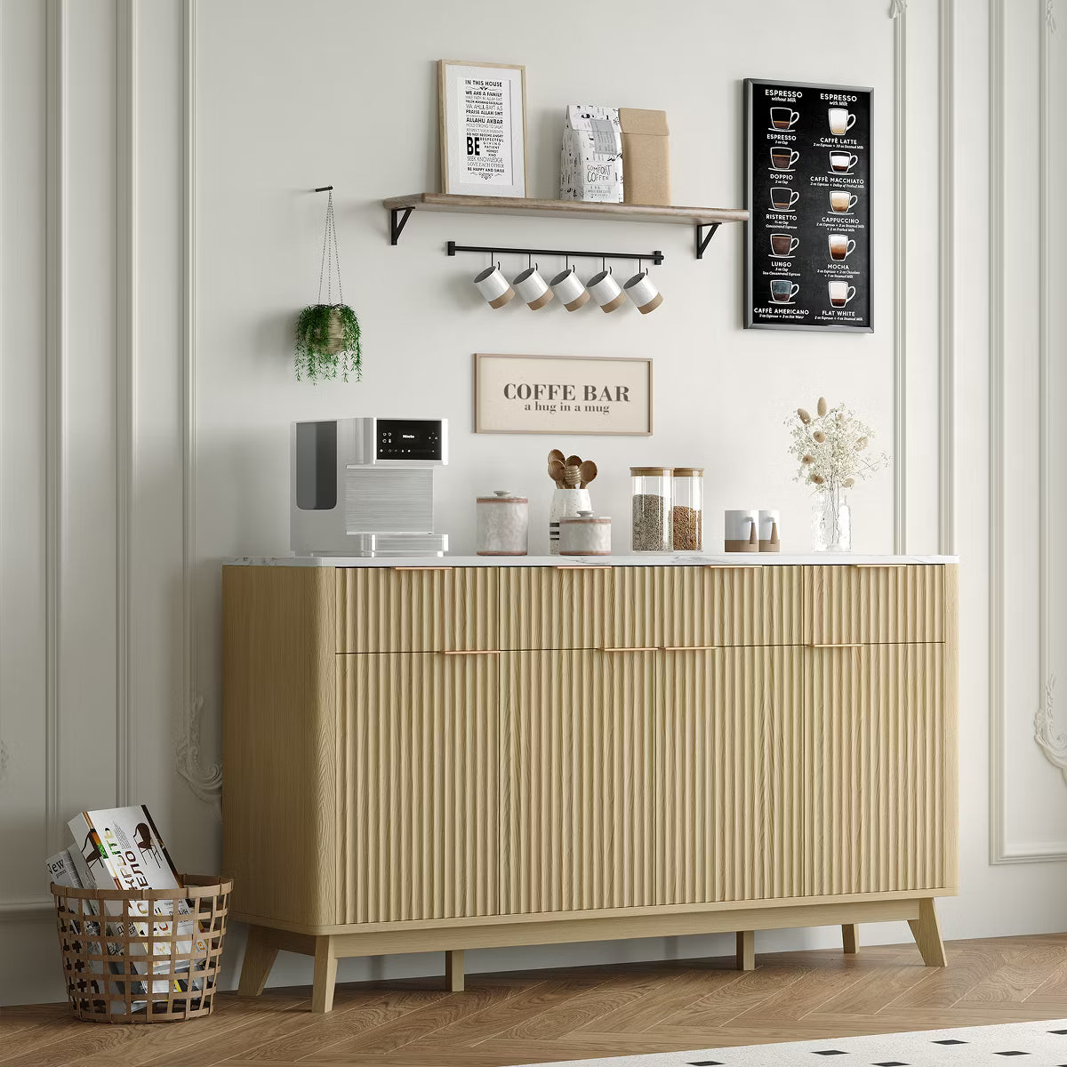 Buffet Cabinet – Culinvaro 60" Large Sideboard Buffet Cabinet with Storage