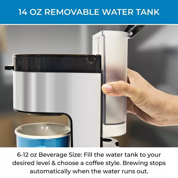 Single-Serve Coffee Maker – Single Serve Coffee Maker with Travel Mug – Black