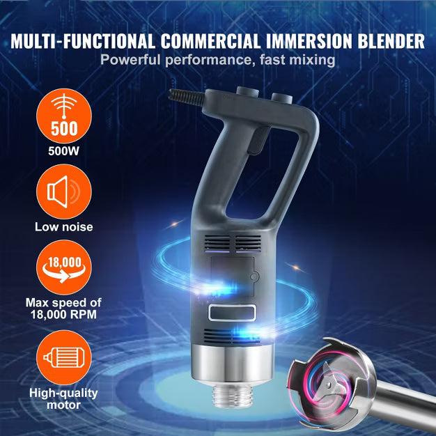 Immersion Blender – Blender, 500 Watt Heavy Duty Hand Mixer – Stainless Steel