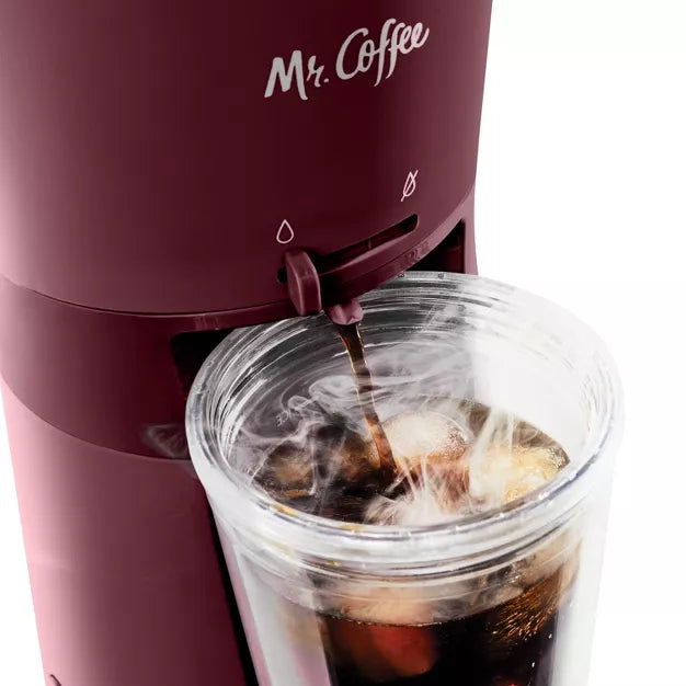 Cold Brew Coffee Maker – Iced Coffee Maker with Reusable Tumbler and Coffee Filter – Burgundy