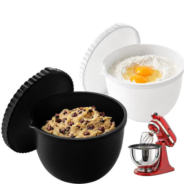 Mixer Accessory – Silicone Bowl Liners with Lids for Kitchenaid Mixer 2pc – White