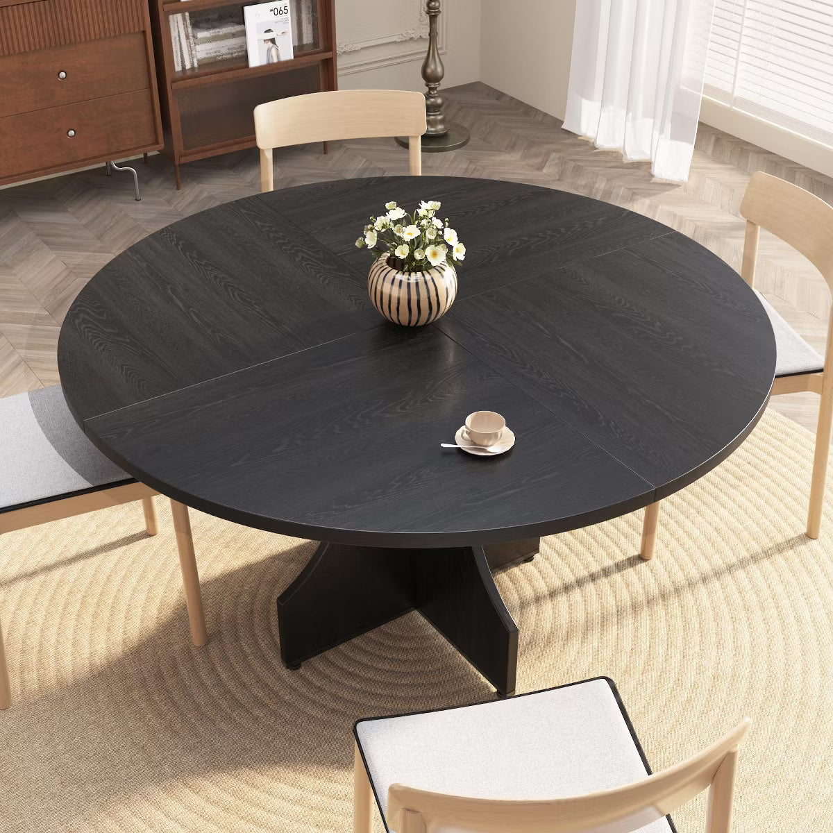 Dining Table – Culinvaro 47" Round Dining Table for 4-6, Rustic Farmhouse
