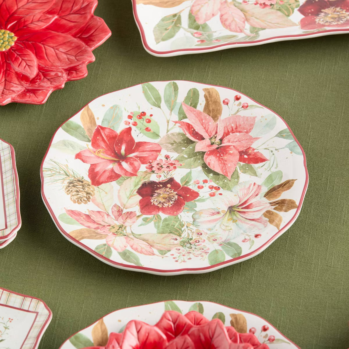 Dinner Plate – Culinvaro (Set of 4) 11" Winter Blooms Dinner Plates
