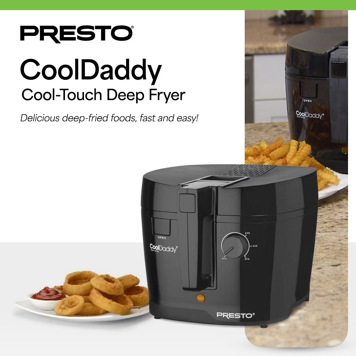 Deep Fryer – Electric Deep Fryer, Cool Touch Compact Fryer, Easy Clean – Black