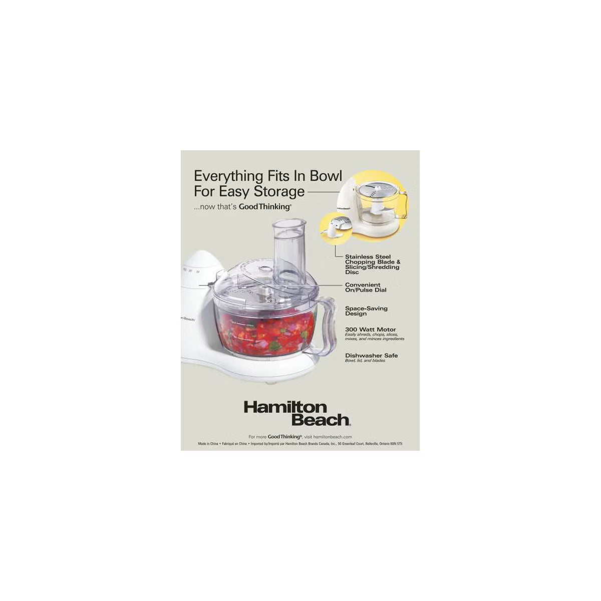 Food Processor – Food Processor 70450: 8-Cup Capacity, 300-Watt – White