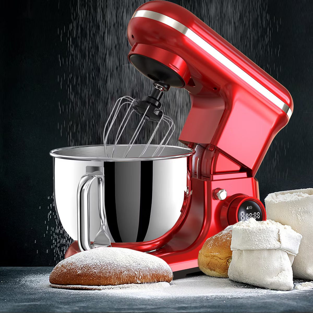 Stand Mixer – Electric Stand Mixer 5.3 Quart 6-Speed Tilt Head Kitchen Mixer – Red