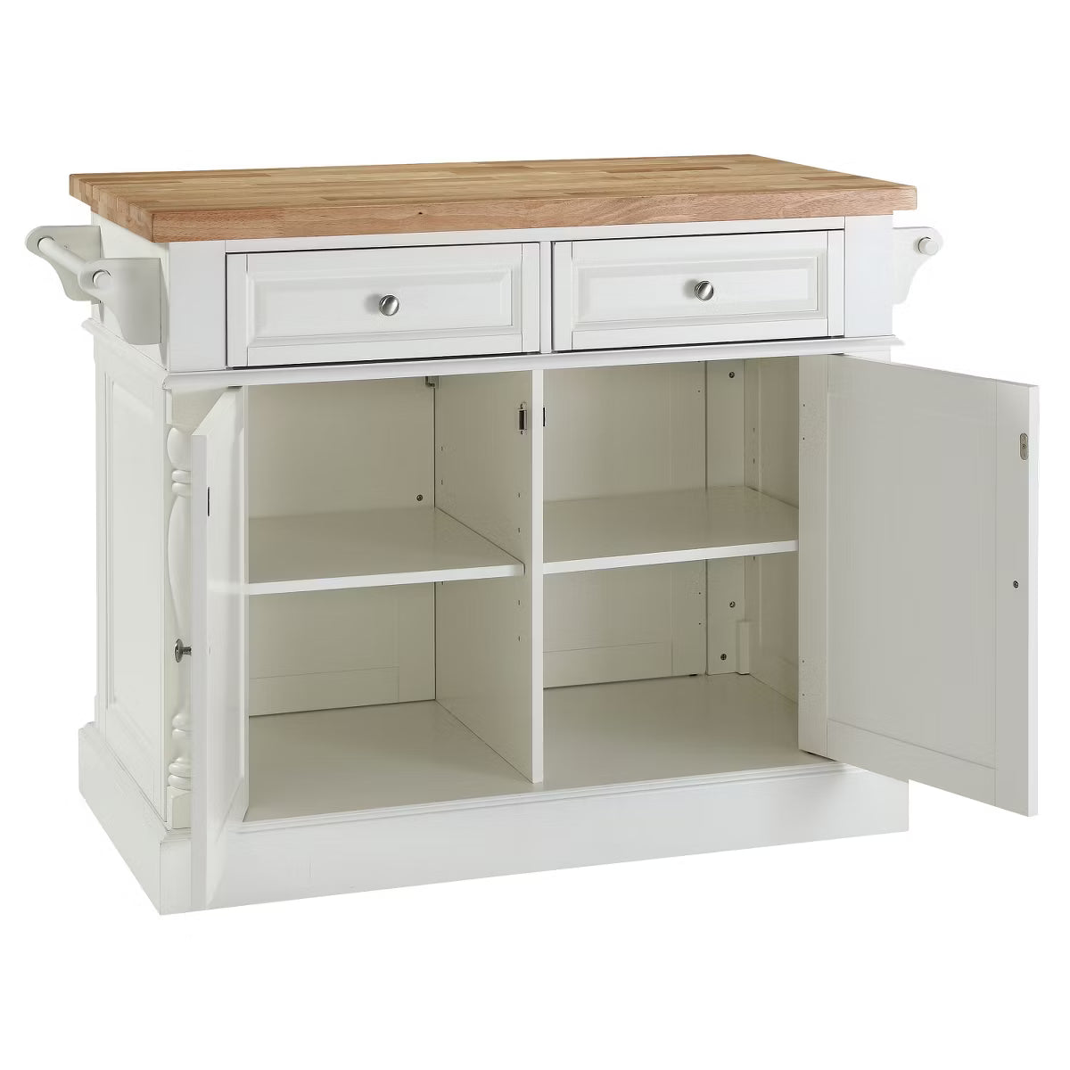 Butcher Block – Culinvaro Butcher Block Top Kitchen Island - White