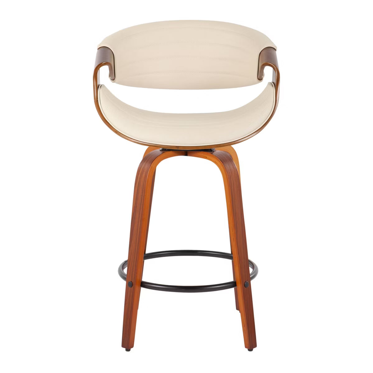 Set of 2 Symphony Upholstered Counter Height Barstools Gray/Walnut