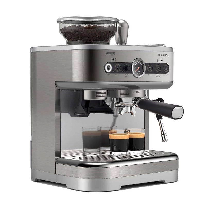 Espresso Machine – Barista Brew Semi-Automatic Espresso Machine with Milk Frother – Stainless Steel