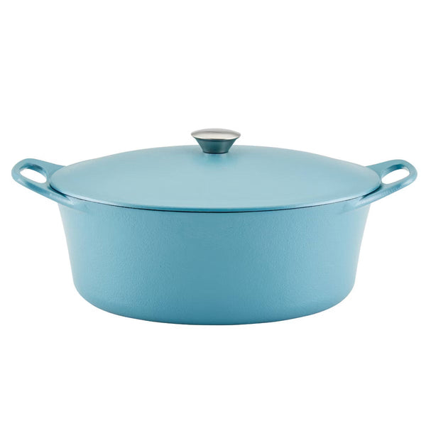 Dutch Oven – remium Nitro Cast Iron Dutch Oven 6.5qt Agave – Blue