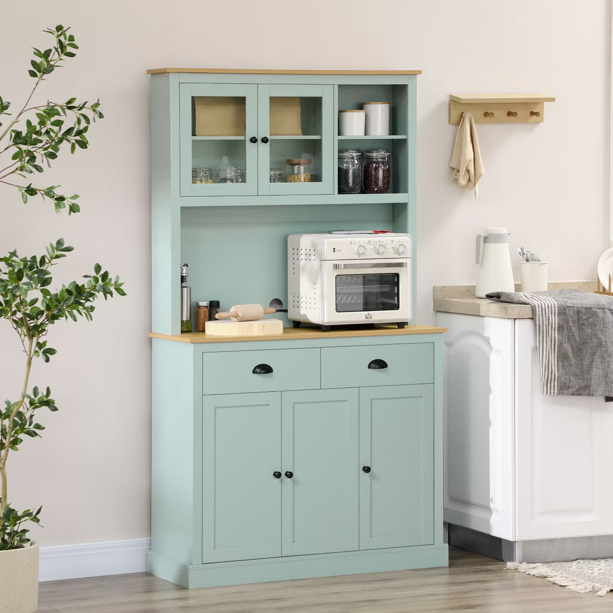 Buffet Cabinet – Culinvaro 71" Freestanding Pantry, Kitchen Buffet with Hutch